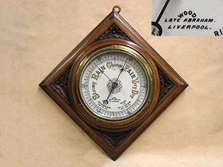 Victorian wall barometer signed Wood, Late Abraham, Liverpool, circa 1875